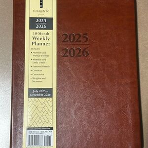 Sorrento Press Brown  2025-2026 Weekly Planner